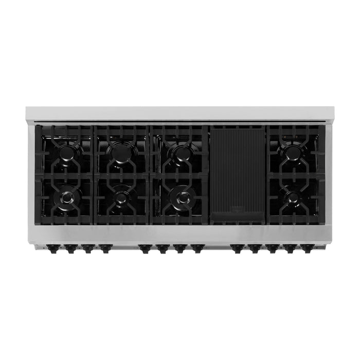ZLINE Ranges ZLINE Autograph Edition 60 in. 7.4 cu. ft. Range with Gas Burner and Electric Oven In Stainless Steel with Matte Black Accents RAZ-60-MB