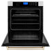 ZLINE Autograph Gold Package - 36 in. Rangetop, 36" Range Hood, Dishwasher, Built-In Refrigerator, Microwave Oven, Wall Oven