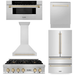 ZLINE Kitchen Appliance Packages ZLINE Autograph Gold Package - 36" Rangetop, 36" Range Hood, Dishwasher, Refrigerator, Microwave Drawer
