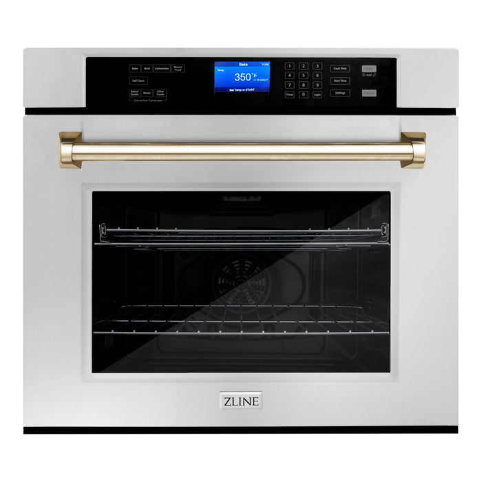 ZLINE Kitchen Appliance Packages ZLINE Autograph Gold Package - 36" Rangetop, 36" Range Hood, Dishwasher, Refrigerator, Microwave Oven, Wall Oven