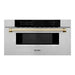 ZLINE Kitchen Appliance Packages ZLINE Autograph Gold Package - 36" Rangetop, 36" Range Hood, Dishwasher, Refrigerator with External Water and Ice Dispenser, Microwave Drawer