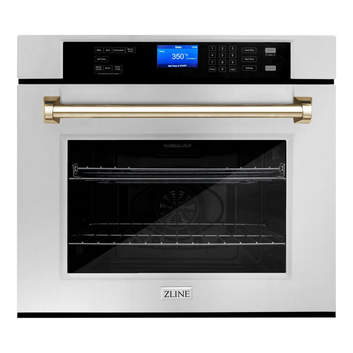 ZLINE Kitchen Appliance Packages ZLINE Autograph Gold Package - 36" Rangetop, 36" Range Hood, Dishwasher, Refrigerator with External Water and Ice Dispenser, Microwave Oven, Wall Oven