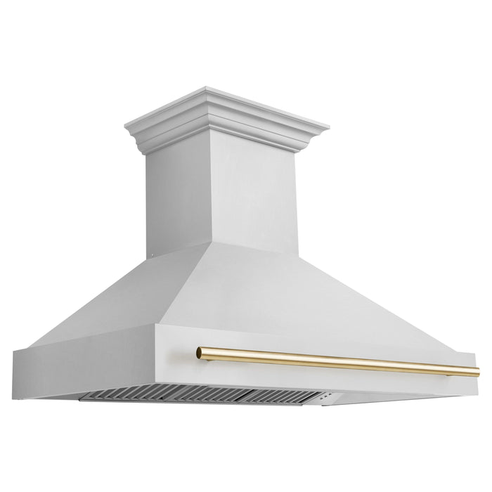 ZLINE Autograph Gold Package - 48 in. Rangetop, 48 in. Range Hood, Dishwasher, Built-In Refrigerator, Microwave Drawer