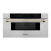 ZLINE Autograph Gold Package - 48 in. Rangetop, 48 in. Range Hood, Dishwasher, Refrigerator, Microwave Drawer