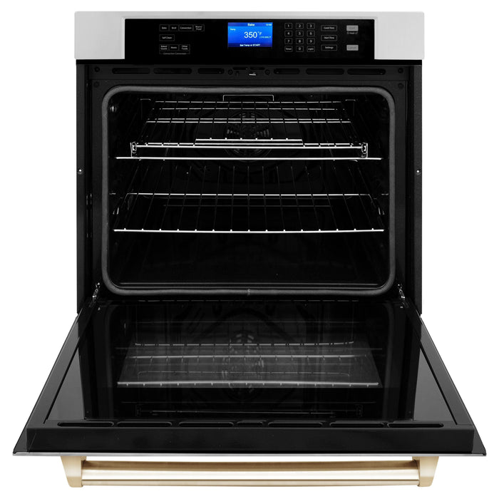 ZLINE Kitchen Appliance Packages ZLINE Autograph Gold Package - 48" Rangetop, 48" Range Hood, Dishwasher, Built-In Refrigerator, Microwave Drawer, Wall Oven