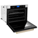 ZLINE Autograph Gold Package - 48" Rangetop, 48" Range Hood, Dishwasher, Refrigerator, Microwave Drawer, Wall Oven