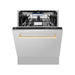 ZLINE Kitchen Appliance Packages ZLINE Autograph Gold Package - 48" Rangetop, 48" Range Hood, Dishwasher, Refrigerator with External Water and Ice Dispenser, Microwave Drawer