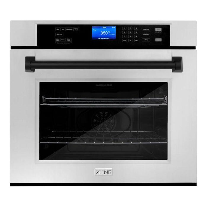 ZLINE Autograph Matte Black Package - 36 in. Rangetop, 36 in. Range Hood, Dishwasher, Refrigerator, Microwave Drawer, Wall Oven