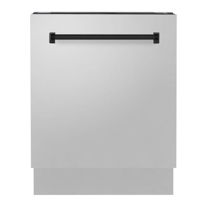 ZLINE Kitchen Appliance Packages ZLINE Autograph Matte Black Package - 36" Rangetop, 36" Range Hood, Dishwasher, Refrigerator with External Water and Ice Dispenser, Microwave Oven, Wall Oven