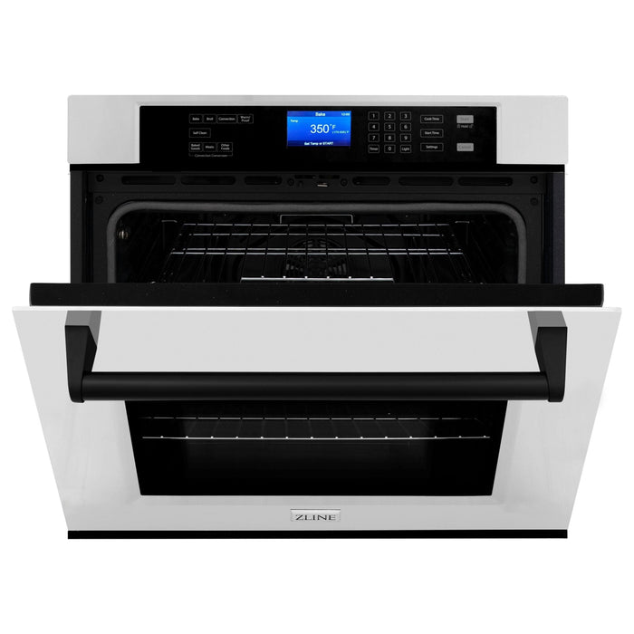 ZLINE Autograph Matte Black Package - 48 in. Rangetop, 48 in. Range Hood, Dishwasher, Refrigerator, Microwave Drawer, Wall Oven