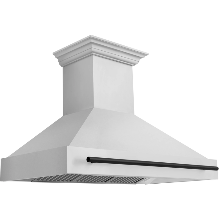 ZLINE Autograph Matte Black Package - 48 in. Rangetop, 48 in. Range Hood, Dishwasher, Refrigerator, Microwave Oven