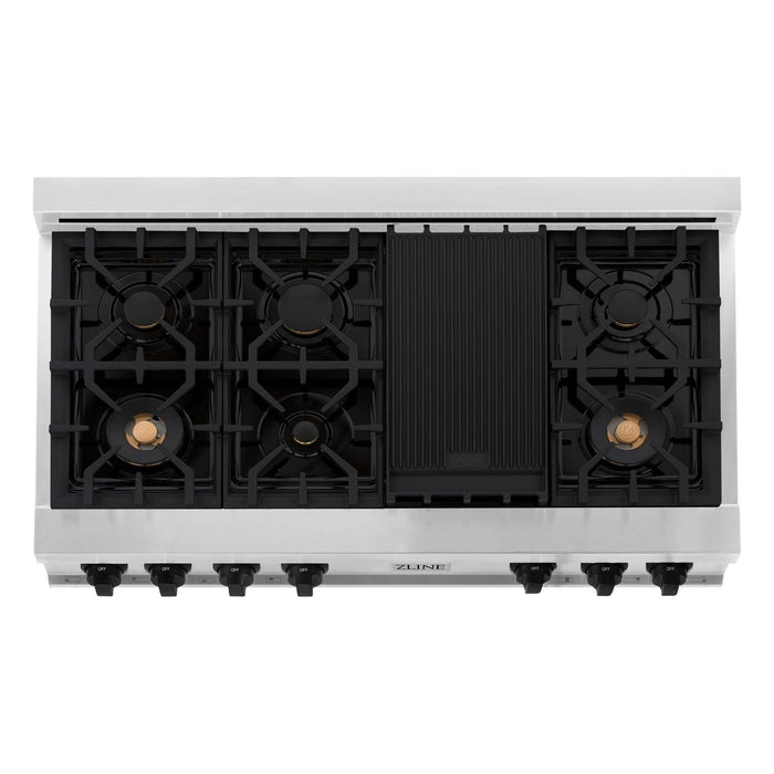 ZLINE Autograph Matte Black Package - 48" Rangetop, 48" Range Hood, Dishwasher, Refrigerator with External Water and Ice Dispenser