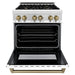 ZLINE Kitchen Appliance Packages ZLINE Autograph Package - 30 In. Dual Fuel Range and Range Hood with White Matte Door and Bronze Accents, 2AKP-RAWMRH30-CB