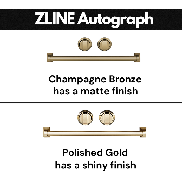 ZLINE Autograph Package - 30 In. Dual Fuel Range, Range Hood, Dishwasher in Black Stainless Steel with Champagne Bronze, 3AKP-RABRHDWV30-CB