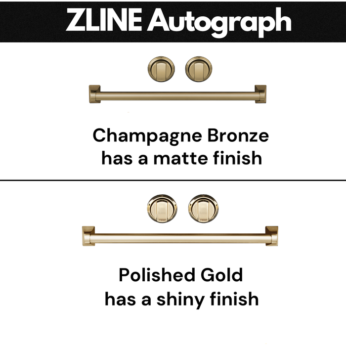 ZLINE Autograph Package - 30 In. Dual Fuel Range, Range Hood, Dishwasher, Refrigerator with Champagne Bronze Accents, 4KAPR-RARHDWM30-CB