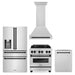 ZLINE Autograph Package - 30 In. Dual Fuel Range, Range Hood, Dishwasher, Refrigerator with Water and Ice Dispenser with Matte Black Accents, 4AKPR-RARHDWM30-MB