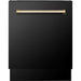 ZLINE Kitchen Appliance Packages ZLINE Autograph Package - 30 In. Gas Range, Range Hood, Dishwasher in Black Stainless Steel with Gold Accent, 3AKP-RGBRHDWV30-G