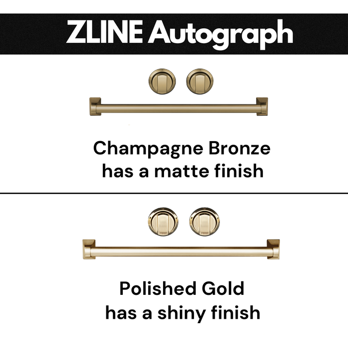 ZLINE Kitchen Appliance Packages ZLINE Autograph Package - 30 In. Gas Range, Range Hood, Dishwasher in Stainless Steel with Champagne Bronze Accents, 3AKP-RGRHDWM30-CB