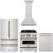 ZLINE Autograph Package - 30 In. Gas Range, Range Hood, Dishwasher, Refrigerator with Champagne Bronze Accents, 4KAPR-RGRHDWM30-CB