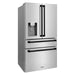 ZLINE Autograph Package - 30 In. Gas Range, Range Hood, Refrigerator, and Dishwasher in Stainless Steel with Matte Black Accents, 4AKPR-RGRHDWM30-MB