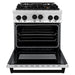 ZLINE Kitchen Appliance Packages ZLINE Autograph Package - 30 In. Gas Range, Range Hood, Refrigerator, and Dishwasher in Stainless Steel with Matte Black Accents, 4AKPR-RGRHDWM30-MB