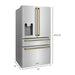 ZLINE Autograph Package - 30 In. Gas Range, Range Hood, Refrigerator with Water and Ice Dispenser, Dishwasher with Champagne Bronze Accent, 4AKPR-RGRHDWM30-CB