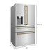 ZLINE Kitchen Appliance Packages ZLINE Autograph Package - 36" Dual Fuel Range, Range Hood, Refrigerator with Water and Ice Dispenser, Microwave and Dishwasher in Stainless Steel with Bronze Accents