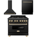 ZLINE Kitchen Appliance Packages ZLINE Autograph Package - 36 In. Dual Fuel Range, Range Hood, Dishwasher in Black Stainless Steel with Gold Accent, 3AKP-RABRHDWV36-G
