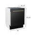 ZLINE Autograph Package - 36 In. Dual Fuel Range, Range Hood, Refrigerator, Microwave and Dishwasher in Black Stainless Steel with Bronze Accents