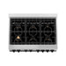 ZLINE Autograph Package - 36 In. Gas Range and Range Hood with White Matte Door and Matte Black Accents, 2AKP-RGWMRH36-MB