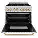 ZLINE Kitchen Appliance Packages ZLINE Autograph Package - 36 In. Gas Range, Range Hood, Dishwasher in Stainless Steel with Gold Accents, 3AKP-RGRHDWM36-G