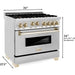 ZLINE Kitchen Appliance Packages ZLINE Autograph Package - 36 In. Gas Range, Range Hood in Stainless Steel with Champagne Bronze Accents, 2AKP-RGRH36-CB