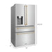 ZLINE Kitchen Appliance Packages ZLINE Autograph Package - 36 In. Gas Range, Range Hood, Refrigerator with Water and Ice Dispenser, Dishwasher in Stainless Steel with Gold Accent, 4AKPR-RGRHDWM36-G