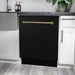 ZLINE Kitchen Appliance Packages ZLINE Autograph Package - 36 Inch Gas Range, Range Hood, Dishwasher, Refrigerator in Black with Champagne Bronze Accents, 4AKPR-RGBRHDWV36-CB
