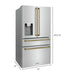 ZLINE Kitchen Appliance Packages ZLINE Autograph Package - 48" Dual Fuel Range, Range Hood, Refrigerator with Water and Ice Dispenser, Microwave and Dishwasher in Stainless Steel with Bronze Accents