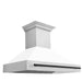 ZLINE Autograph Package - 48 In. Dual Fuel Range and Range Hood in DuraSnow® Stainless Steel with White Matte Door and Matte Black Accents, 2AKPR-RASWMRH48-MB