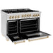 ZLINE Autograph Package - 48 In. Dual Fuel Range and Range Hood in Stainless Steel with Gold Accents, 2AKPR-RARH48-G