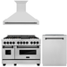 ZLINE Autograph Package - 48 In. Dual Fuel Range, Range Hood and Dishwasher in Stainless Steel with Matte Black Accents, 3AKPR-RARH48-MB