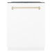 ZLINE Kitchen Appliance Packages ZLINE Autograph Package - 48 In. Dual Fuel Range, Range Hood and Dishwasher with White Matte Door and Gold Accents, 3AKPR-RASWMRHDWM48-G