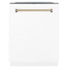 ZLINE Autograph Package - 48 In. Dual Fuel Range, Range Hood, and Dishwasher with White Matte Finish and Bronze Accents, 3AKPR-RASWMRHDWM48-CB