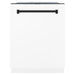 ZLINE Kitchen Appliance Packages ZLINE Autograph Package - 48 In. Dual Fuel Range, Range Hood, and Dishwasher with White Matte Finish and Matte Black Accents, 3AKPR-RAWMRH48-MB