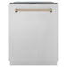 ZLINE Kitchen Appliance Packages ZLINE Autograph Package - 48 In. Dual Fuel Range, Range Hood, Refrigerator, and Dishwasher in Stainless Steel with Champagne Bronze Accents, 4KAPR-RARHDWM48-CB