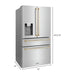 ZLINE Autograph Package - 48 In. Dual Fuel Range, Range Hood, Refrigerator with Water and Ice Dispenser, Dishwasher in Stainless Steel with Gold Accents, 4AKPR-RAWMRHDWM48-G