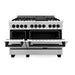 ZLINE Kitchen Appliance Packages ZLINE Autograph Package - 48 In. Dual Range Range and Range Hood in Stainless Steel with Matte Black Accents, 2AKPR-RARH48-MB