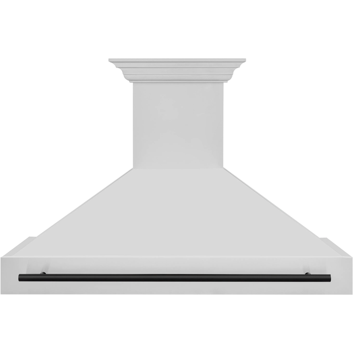 ZLINE Autograph Package - 48 In. Dual Range Range and Range Hood in Stainless Steel with Matte Black Accents, 2AKPR-RARH48-MB