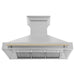 ZLINE Autograph Package - 48 In. Gas Range and Range Hood in DuraSnow® Stainless Steel with Gold Accents, 2AKPR-RGSRH48-G