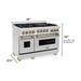 ZLINE Autograph Package - 48 In. Gas Range and Range Hood in Stainless Steel with Champagne Bronze Accents, 2AKPR-RGRH48-CB