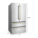 ZLINE Kitchen Appliance Packages ZLINE Autograph Package - 48 in. Gas Range, Range Hood, 3 Rack Dishwasher, Refrigerator with Gold Accents - 4AKPR-RGRHDWM48-G