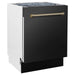 ZLINE Autograph Package - 48 In. Gas Range, Range Hood, Dishwasher in Black Stainless Steel with Champagne Bronze Accents, 3AKP-RGBRHDWV48-CB