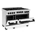 ZLINE Autograph Package - 48 In. Gas Range, Range Hood, Dishwasher in White Matte with Matte Black Accents, 3AKP-RGWMRHDWM48-MB